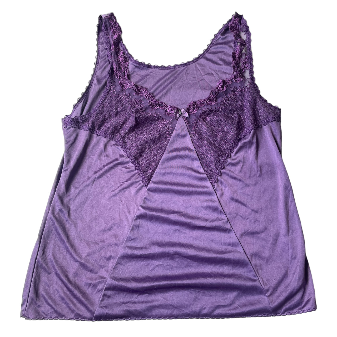 Y2k Vintage Cami Top Embroidered Nougties Retro 90s Purple Size M C_02