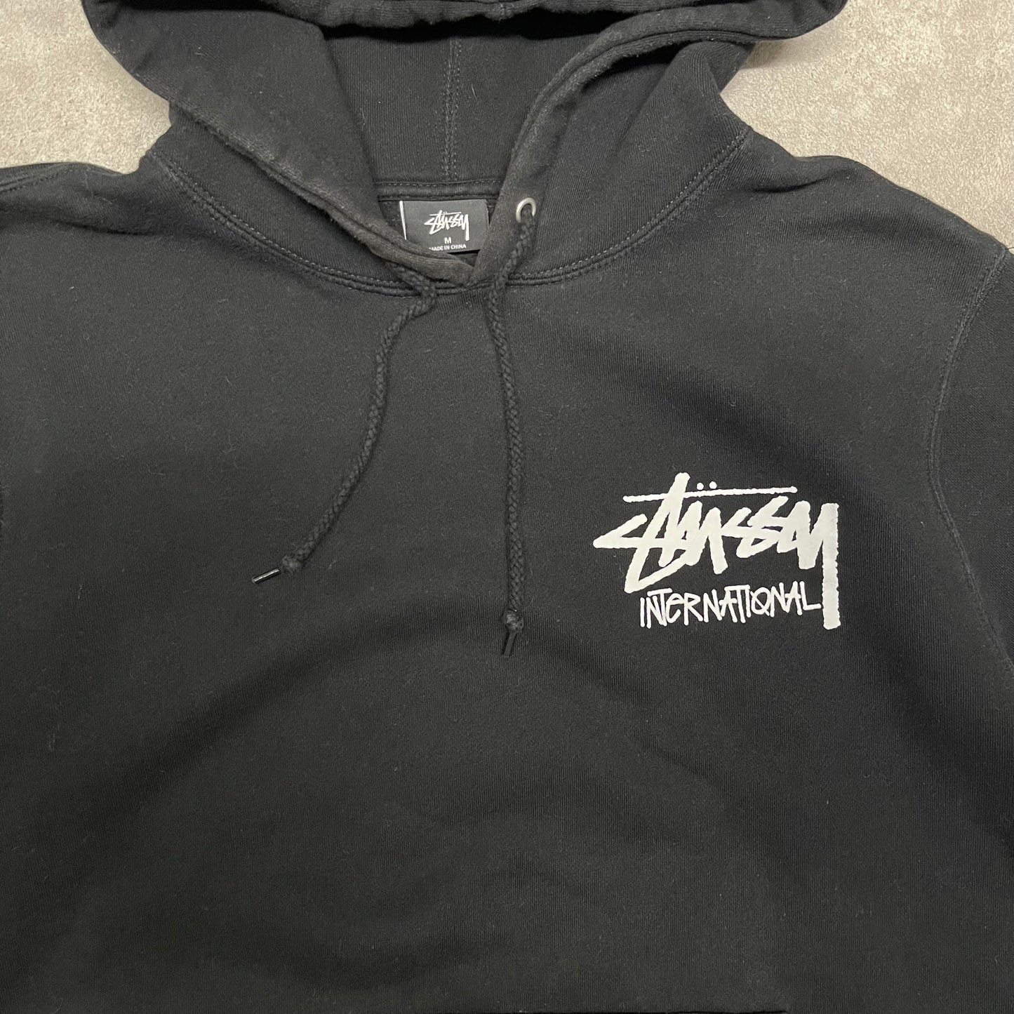 Stussy Paris Hoodie Size M Black