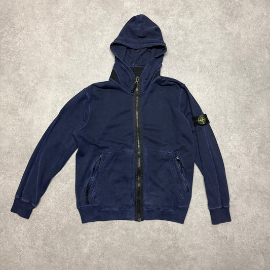 Vintage Stone Island Zip Up Hoodie Size XXL Navy