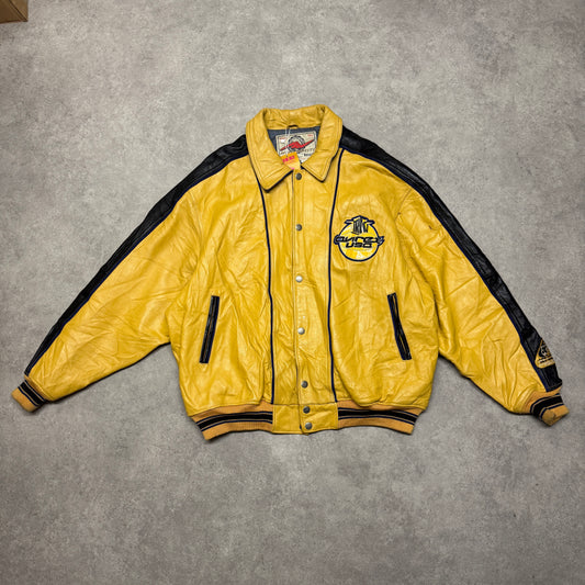 Vintage Avirex Leather Jacket Size XXL Yellow