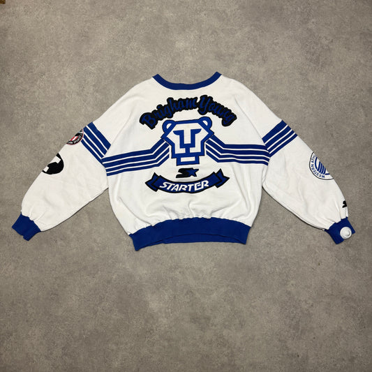 Starter Byu 80’s Rare Vintage Sweatshirt Size L White