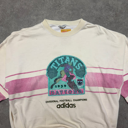 Adidas 80’s Davisonal Football Champions Vintage Sweatshirt Size L Cream