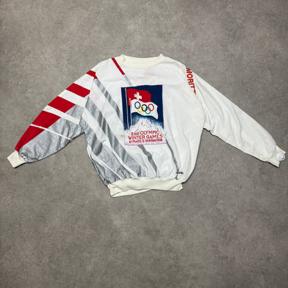 Adidas Olympic Vintage Sweatshirt Size L White