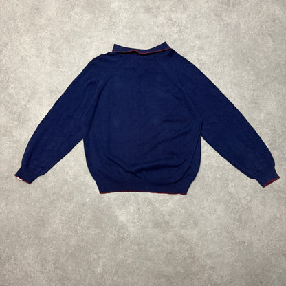 Cristian Dior Quarter Button Jumper Size L Navy