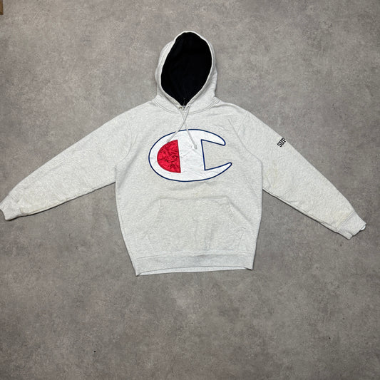 Champion Supreme Hoodie Size M Grey