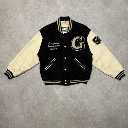 Vintage Guess Varsity Jacket Size M Black