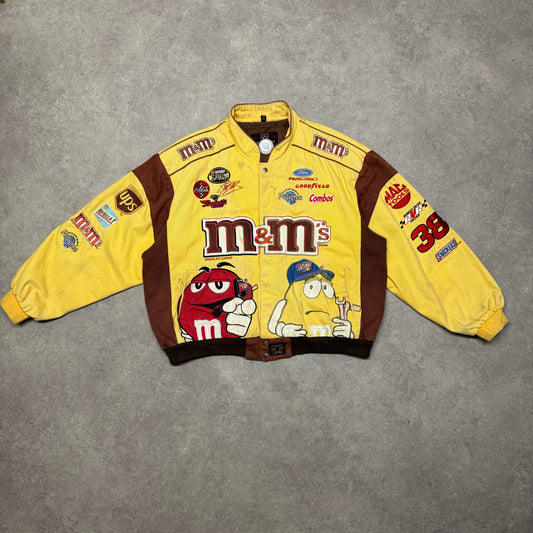 Vintage M&M’s Nascar Racing Jackets Size XL Yellow