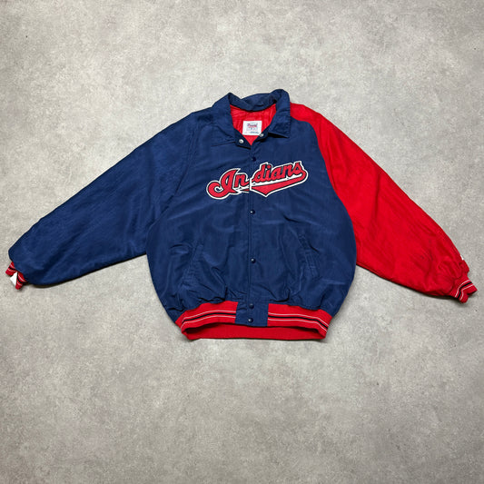 Vintage CLEVLAND Indians Starter Jacket Size XL Blue