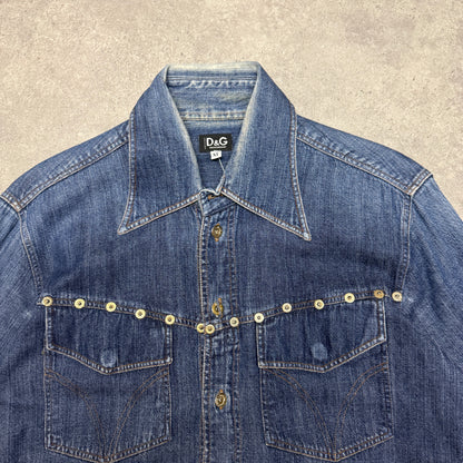 Dolge Gabbana Vintage Denim Shirt Size  M Blue