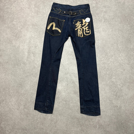 Evisu Engineered Trousers Size (28X31) Navy