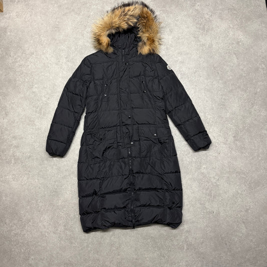 Moncler Long Down Jacket Size M Black