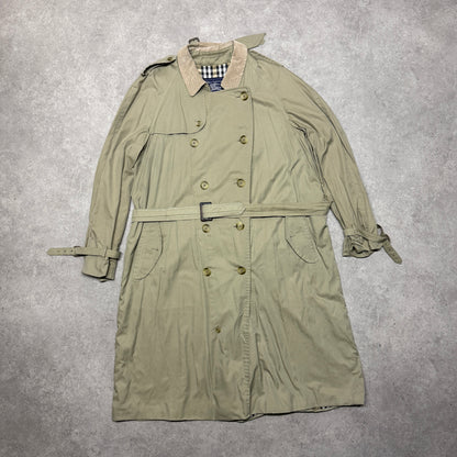 Burberry Trench Coat Corduroy Collared Size XL Beige