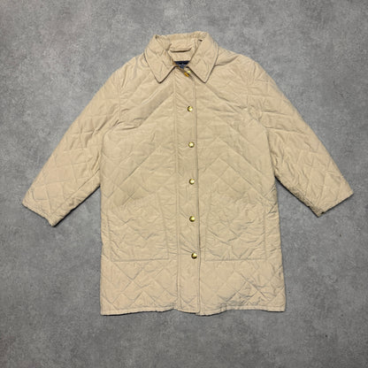 Burberry Quilted Jacket Coat Size XL Beige