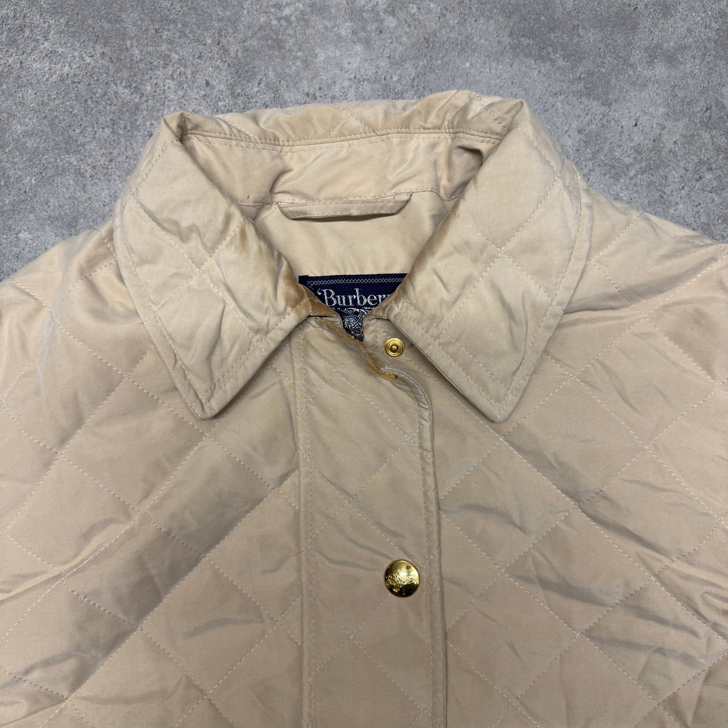 Burberry Quilted Jacket Coat Size XL Beige