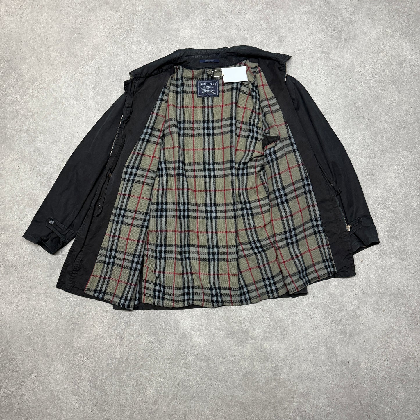 Burberry Jacket Wool Lined Size L Black