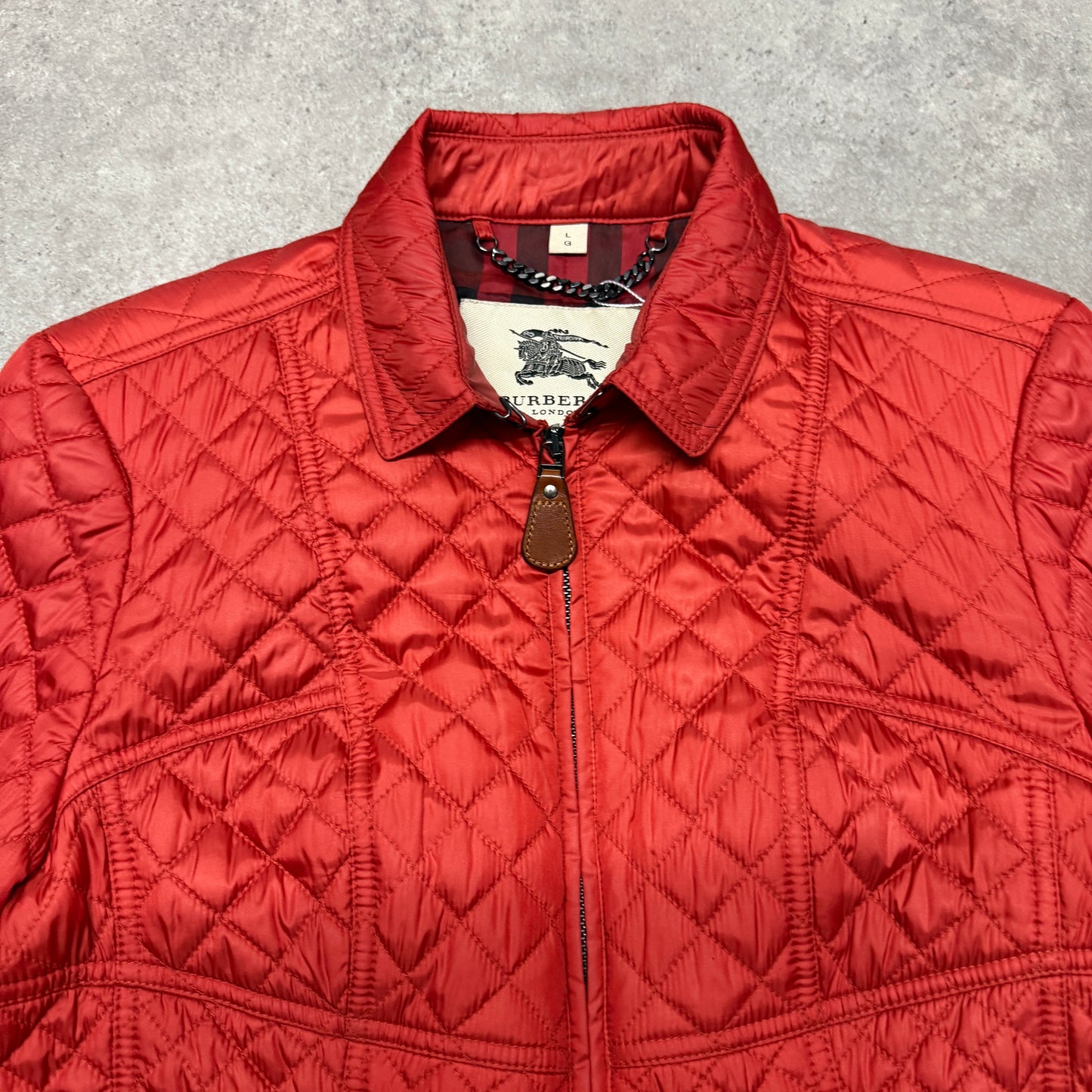 Burberry Quilted Jacket Size L Red