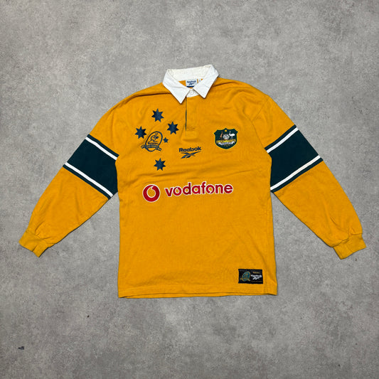 Reebok 100th Anniversary Australia Rugby Union Wallabies Jersey Size S Mustard