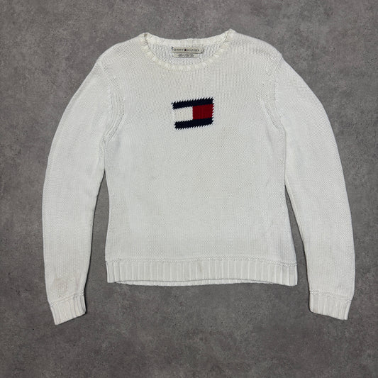 Tommy Hilfiger Heavy Knit Jumper Size L White