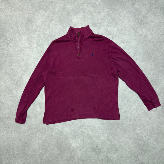 Polo Ralph Lauren Quarter Zip Size L Burgundy