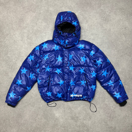 Always Do What You Should Do Superstar Puffer Jacket  Size S Blue