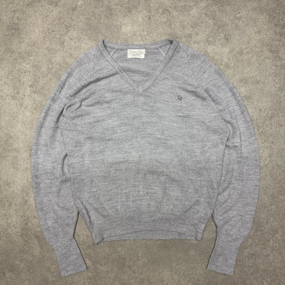 Christian Dior V Neck Jumper Size L Grey