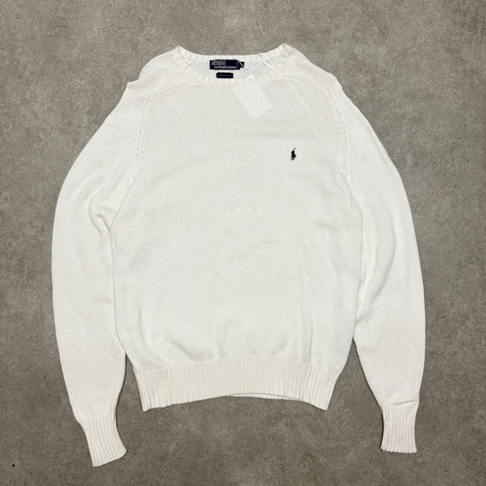 Polo Ralph Lauren Heavy Knitted Jumper Size L White