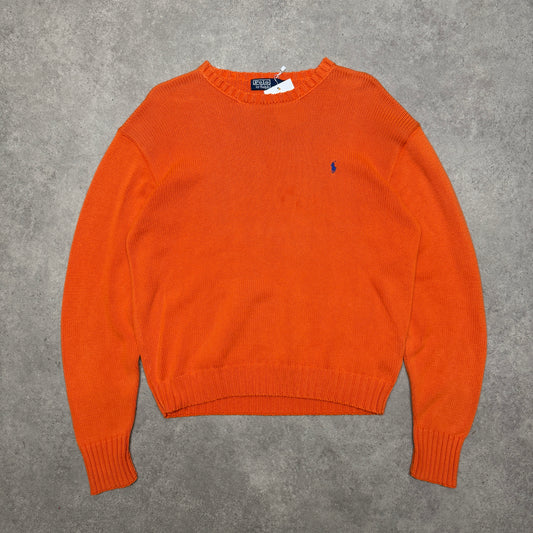 Polo Ralph Lauren Heavy Knit Jumper Size L Orange