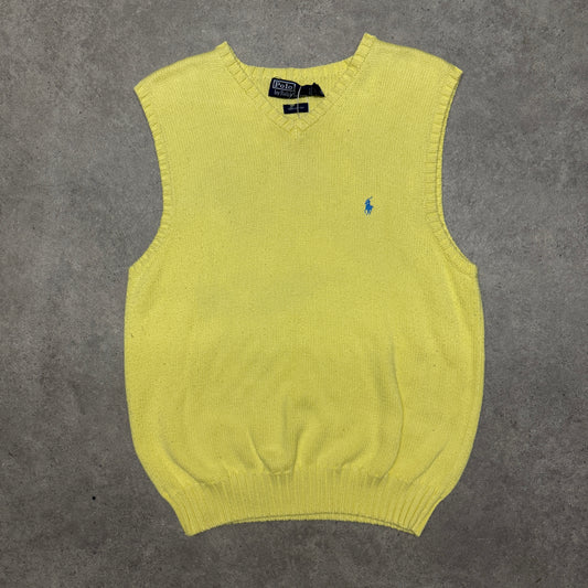 Polo Ralph Lauren Heavy Knit Vest Size L Yellow