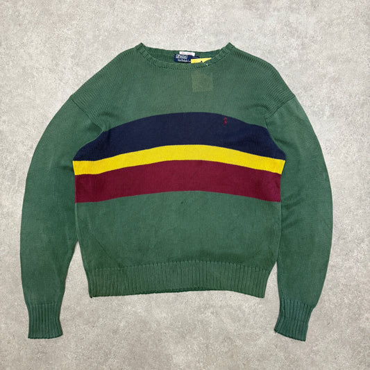 Polo Ralph Lauren Knitted Jumper Striped Size M Green