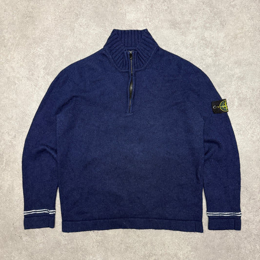 Vintage Quarter Zip Stone Island Jumper Size XL (Fit M)  Navy