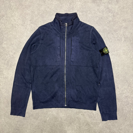 Vintage Stone Island Full Zip Up Jumper Size M Navy