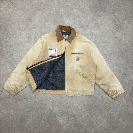 Vintage Carhartt Detroit  Jacket Size L Beige