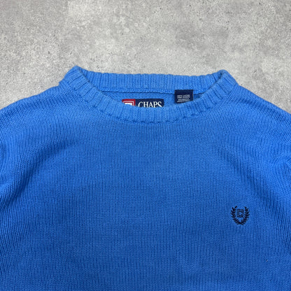 Chaps Crew Neck Knit Jumper Size M Blue