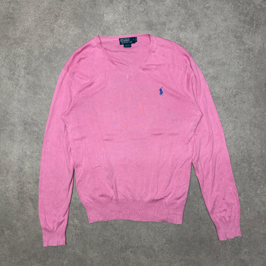 Polo Ralph Lauren V Neck  Jumper  Size S Pink