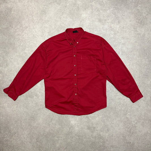 Versace Silver Button Shirt Size XL Red