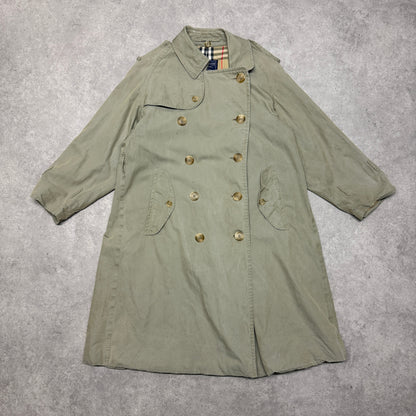 Burberry Classic Nova Check Trench Coat Size M Beige