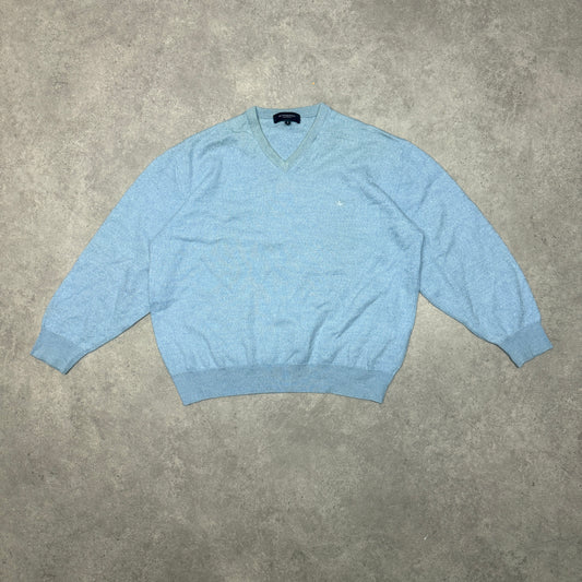 Burberry V Neck  Jumper Size M Blue