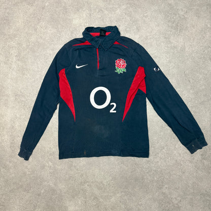 Vintage  Nike England Rugby Long Sleeved Shirt Size S Black