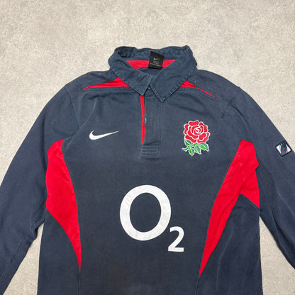 Vintage  Nike England Rugby Long Sleeved Shirt Size S Black