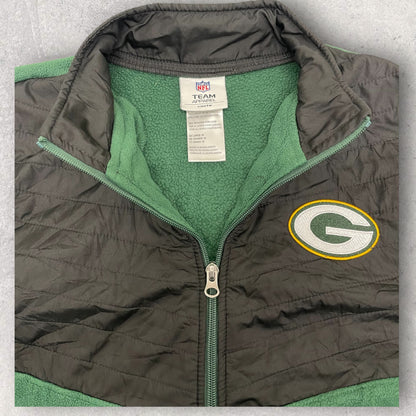 Vintage NFL Fleece Jacket Green Packers Retro Green Size S Fl_11