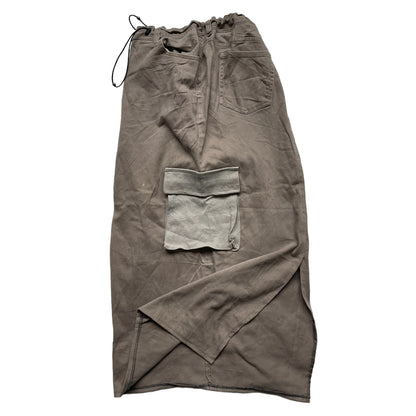 Y2K Reworked Maxi Cargo Skirt Adjustable Vintage Beige With S_7