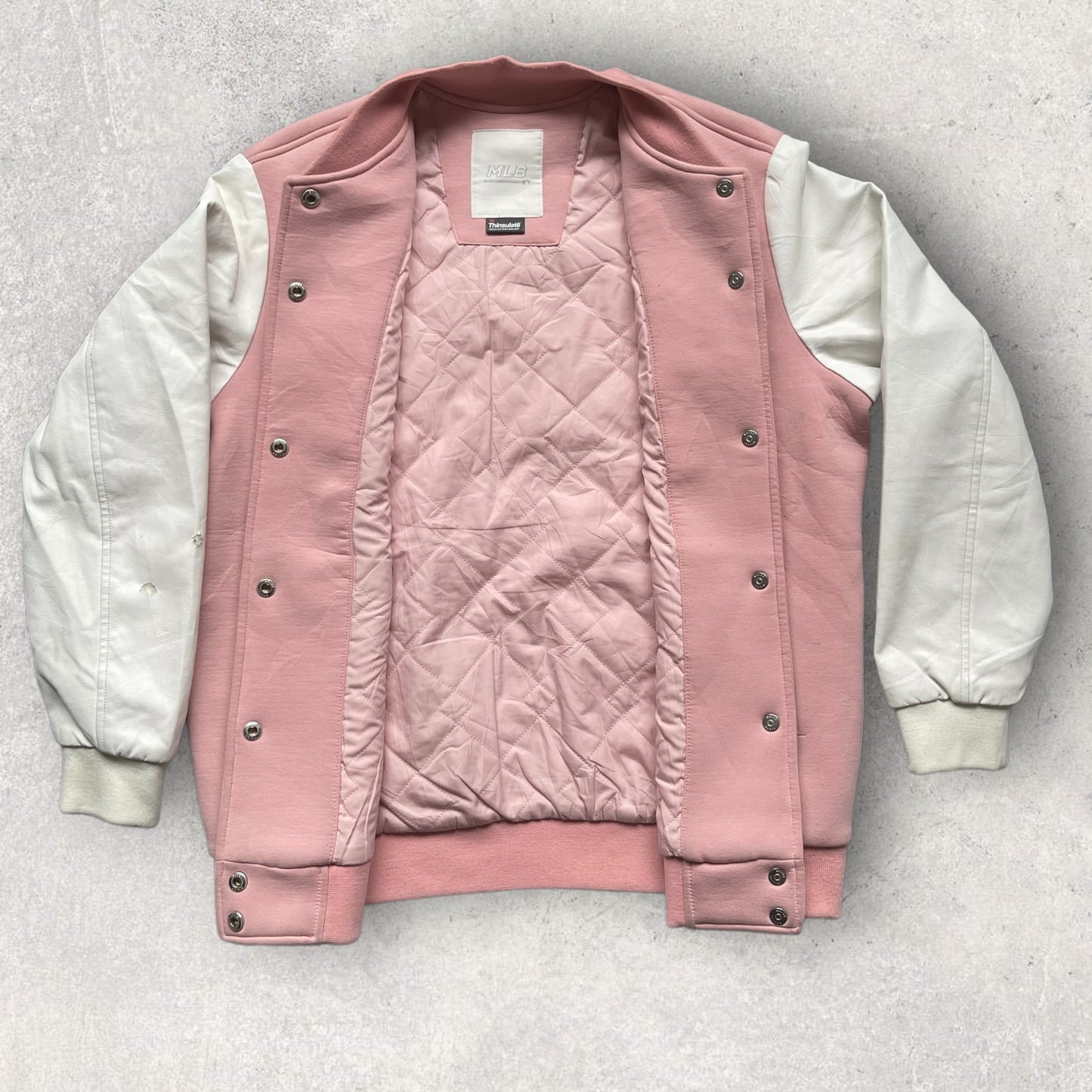 Yankees Varsity Jacket Vintage Pink College Size M J_1