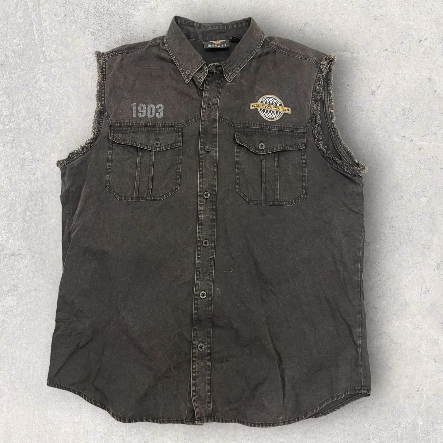 Vintage Harley Davidson Sleeveless  Shirts Black Size XL SH_8