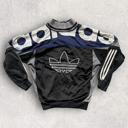 Vintage Adidas Tracksuit Top Full Zip M Size Black T_2