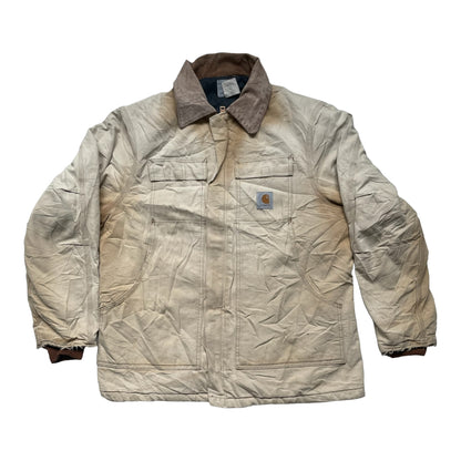 Vintage Carhartt Detroit Jacket Workwear XL Size Cream A_46