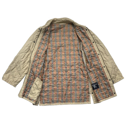 Vintage Burberry Quilted Jacket Retro 90s M Size Beige A_52
