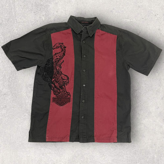 Vintage Harley Davidson Short Sleeve Shirt Black Size M SH_3