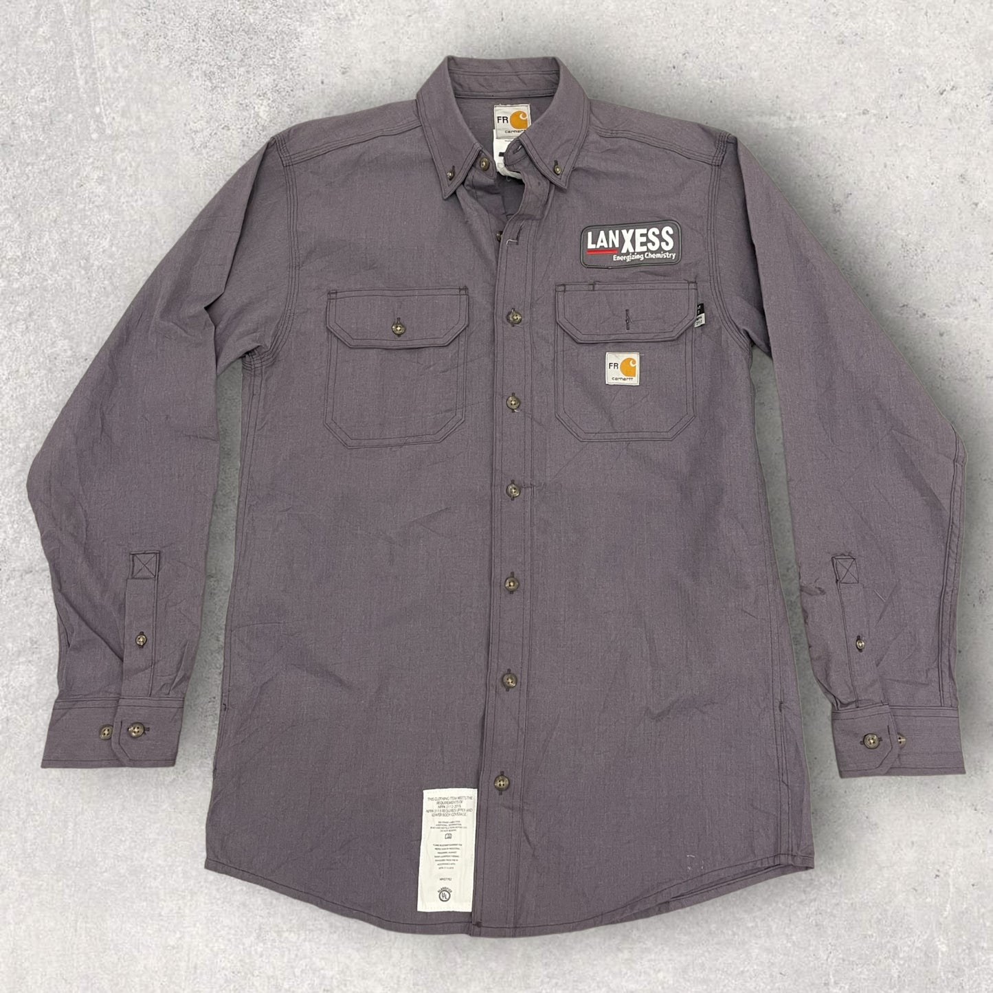 Vintage Carhartt Long Sleeve Shirt Workwear Grey Size S SH_12