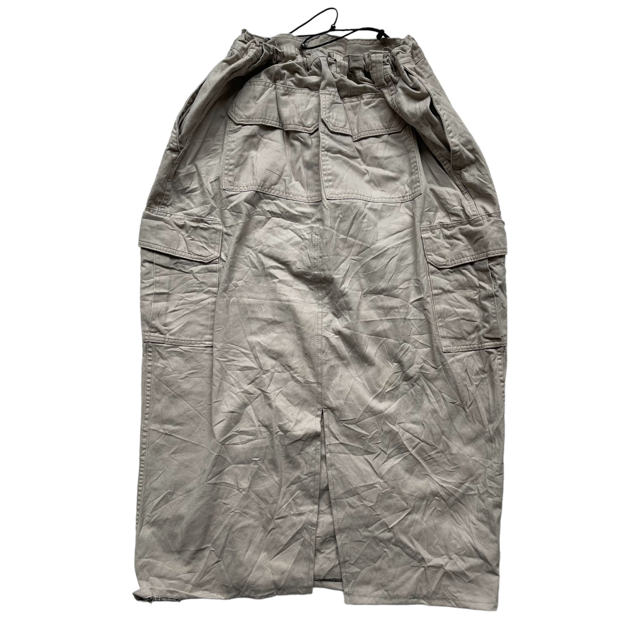 Y2K Reworked Maxi Cargo Skirt Adjustable Vintage Grey S_8
