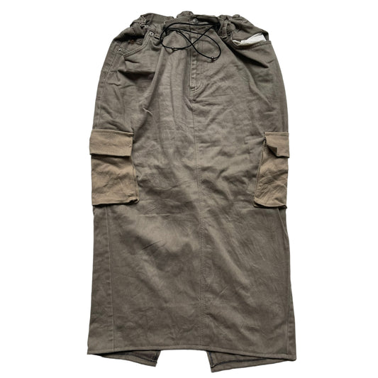 Y2K Reworked Maxi  Cargo Skirt Adjustable Vintage Grey With S_5